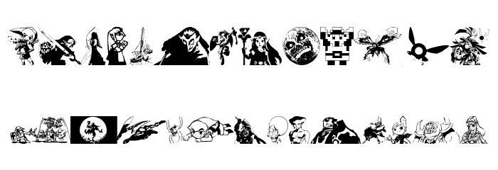 Legend Of Zelda TriFont Font LOWERCASE