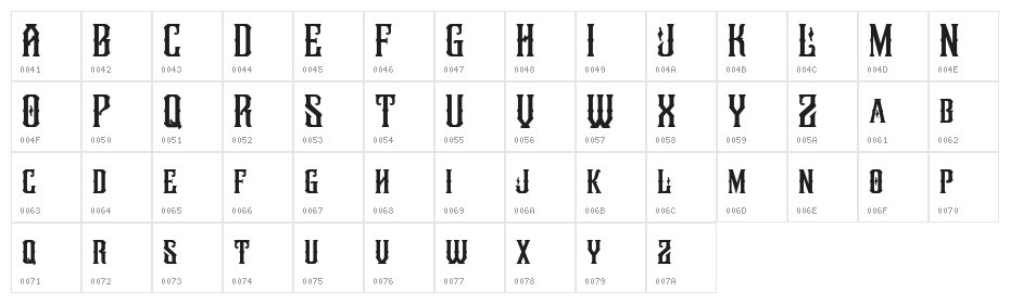 Legendaire FREE Character Map