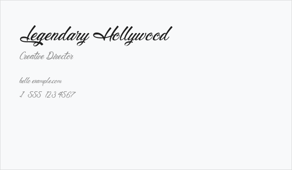 Legendary Hollywood Business Card