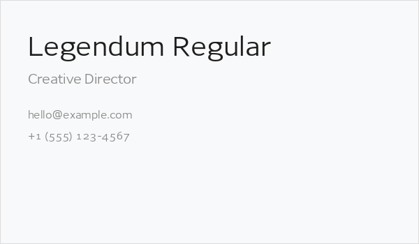 Legendum Regular Business Card
