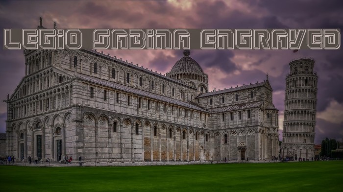 Legio Sabina Engraved Font examples