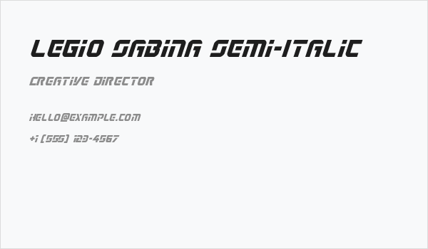 Legio Sabina Semi-Italic Business Card
