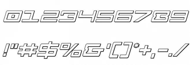 Legion 3D Italic Font OTHER CHARS