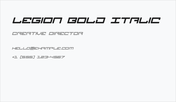 Legion Bold Italic Business Card