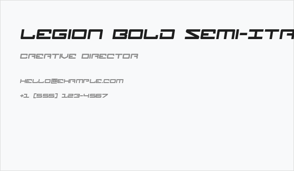 Legion Bold Semi-Italic Business Card