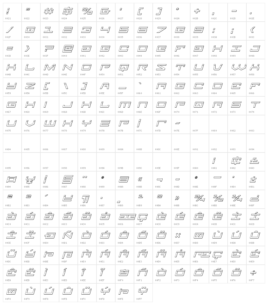 Legion Bullet Italic Character Map