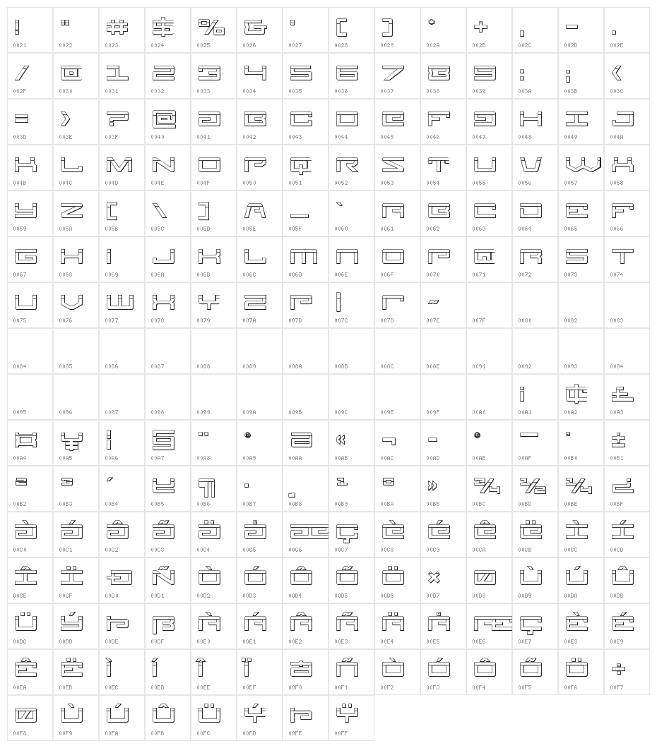 Legion Bullet Character Map