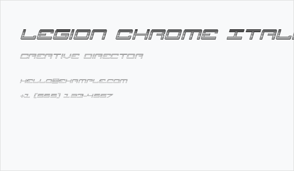 Legion Chrome Italic Business Card
