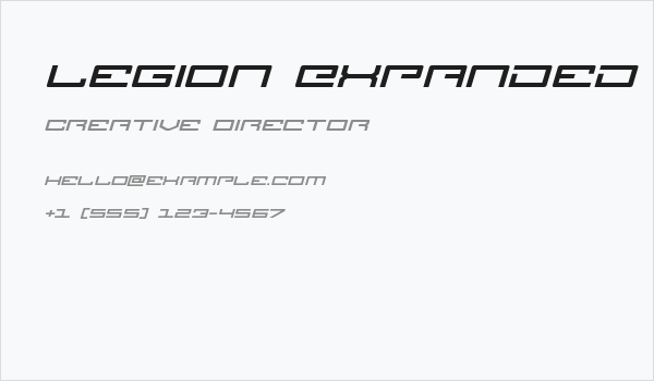 Legion Expanded Italic Business Card