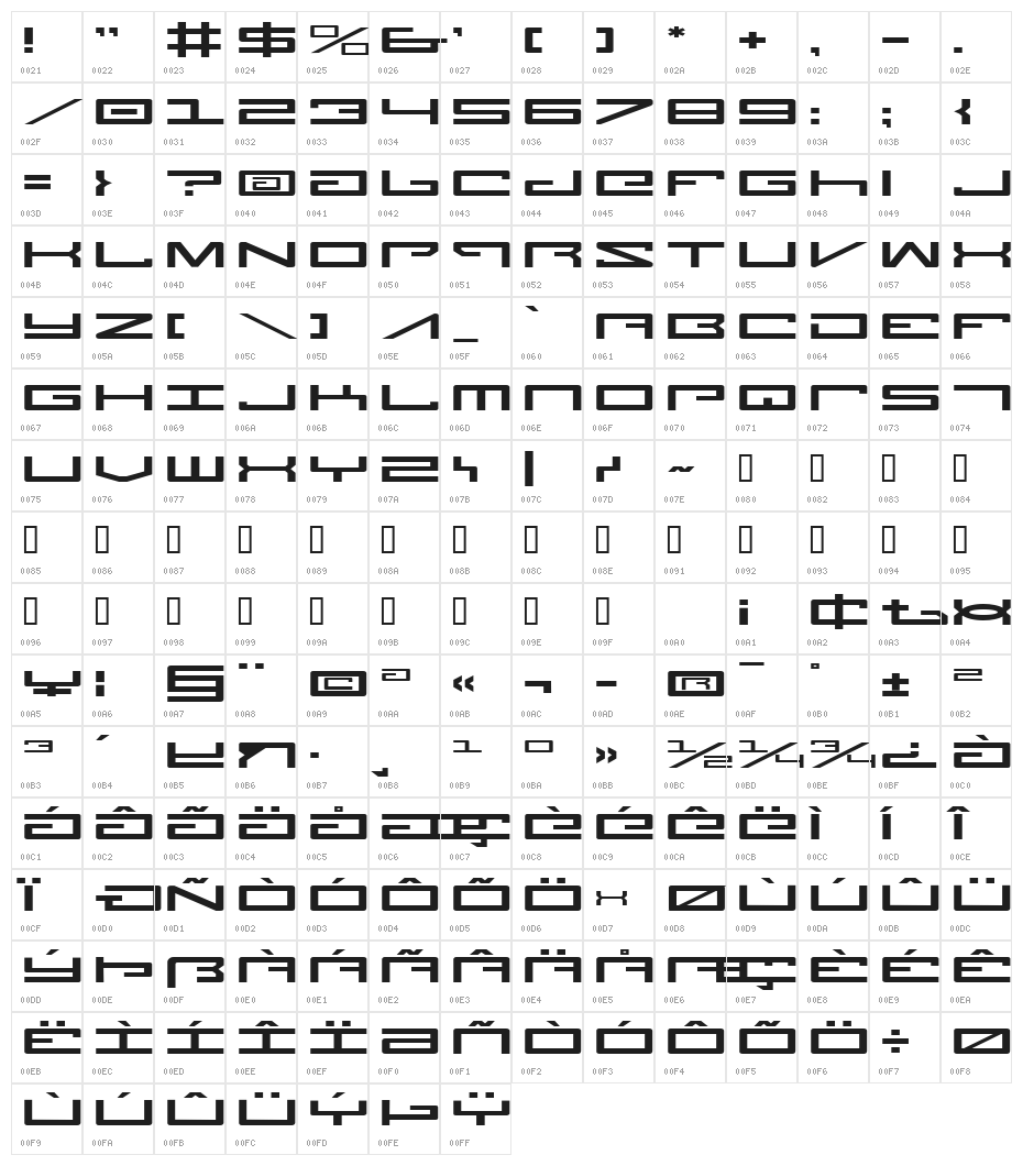 Legion Expanded Character Map