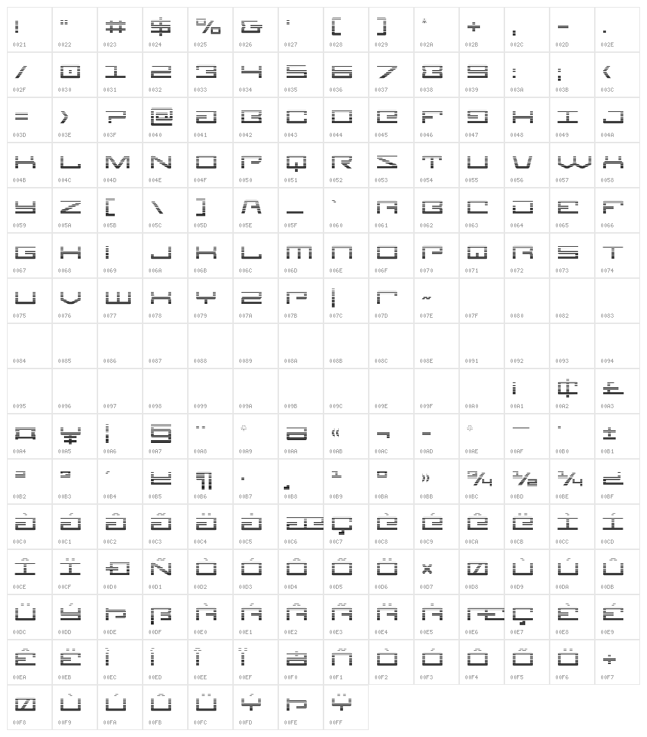 Legion Gradient Character Map