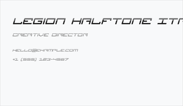Legion Halftone Italic Business Card