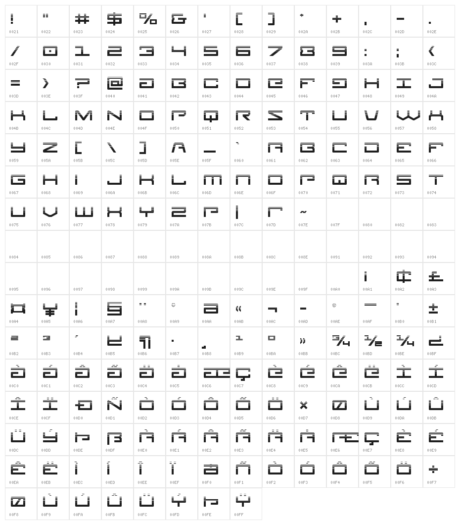 Legion Halftone Character Map