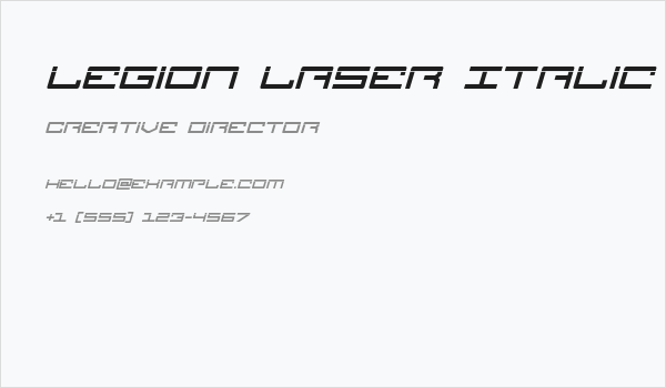 Legion Laser Italic Business Card