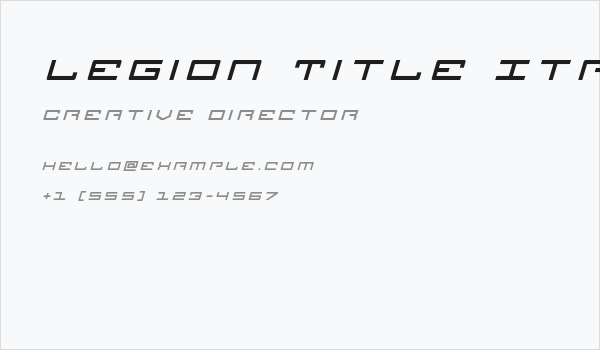 Legion Title Italic Business Card