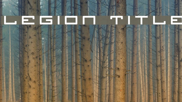 Legion Title Font examples