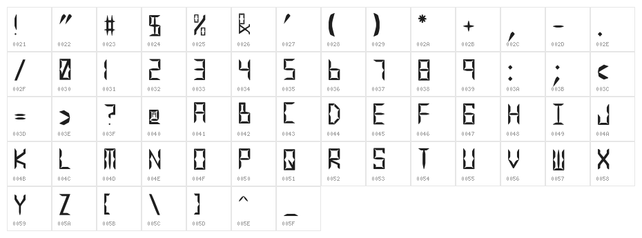 Legitimate Crystal Display Character Map