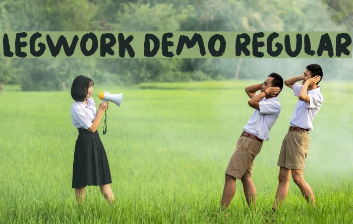 Legwork DEMO Regular Font examples