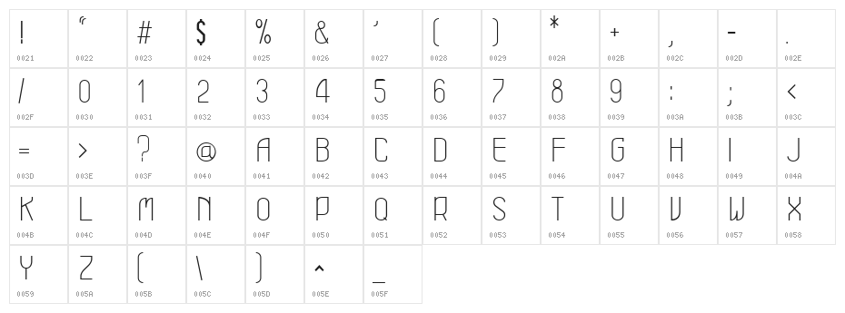 Leicht Character Map