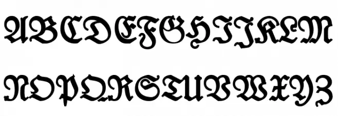 Leipzig Fraktur Bold Font Litere mari