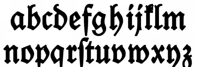 Leipzig Fraktur Bold Caratteri MINUSCOLO