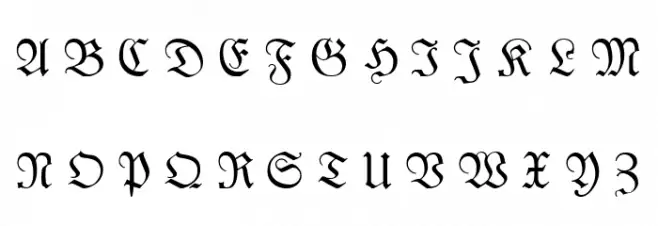 Leipzig Fraktur Normal Font Litere mari