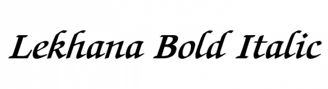 Lekhana Bold Italic  Free Fonts Download