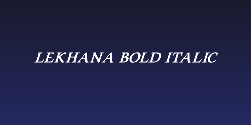 Lekhana Bold Italic Social Header