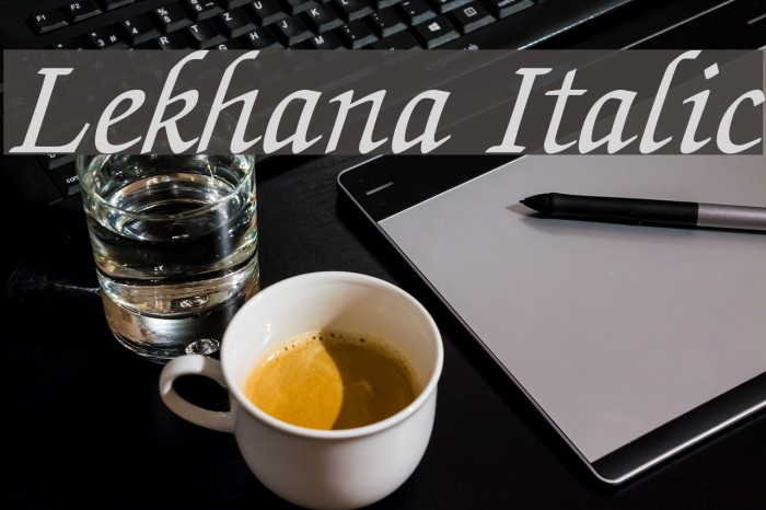 Lekhana Italic Font examples