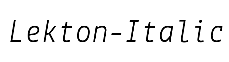 Lekton-Italic Font