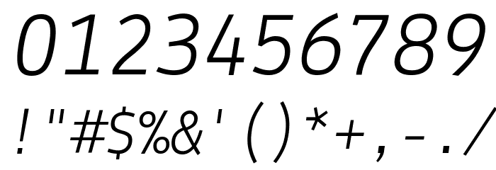 Lekton-Italic Font OTHER CHARS