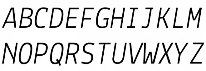 Lekton-Italic फ़ॉन्ट अपरकेस