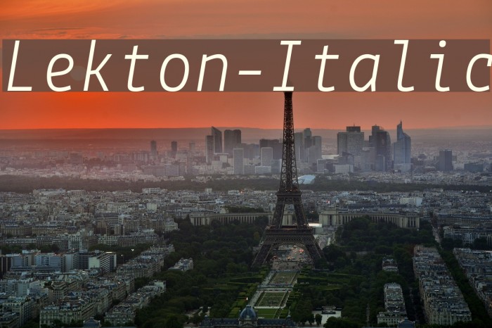 Lekton-Italic Font examples