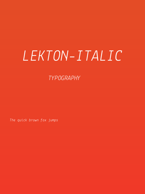 Lekton-Italic Poster