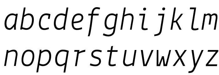 Lekton-Italic Font LOWERCASE