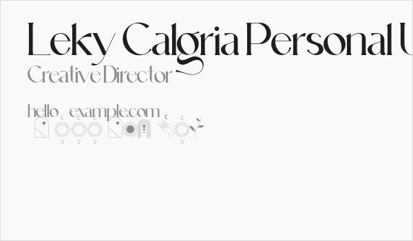 Leky Calgria Personal Use Business Card