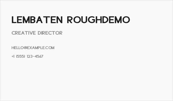 Lembaten RoughDemo Business Card