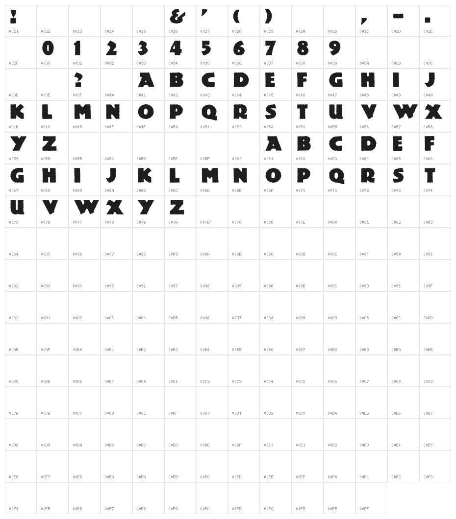 Lemiesz Character Map