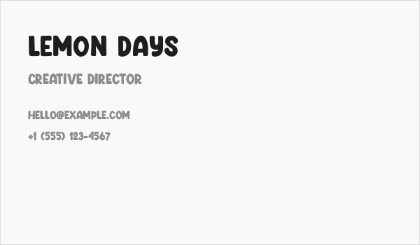Lemon Days Business Card