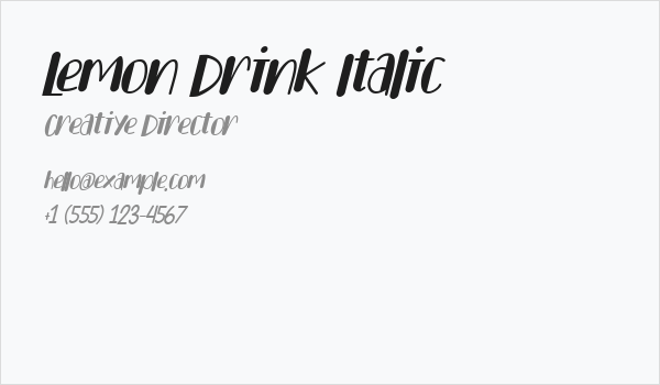 Lemon Drink Italic Business Card