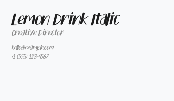 Lemon Drink Italic Business Card