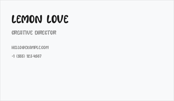 Lemon Love Business Card