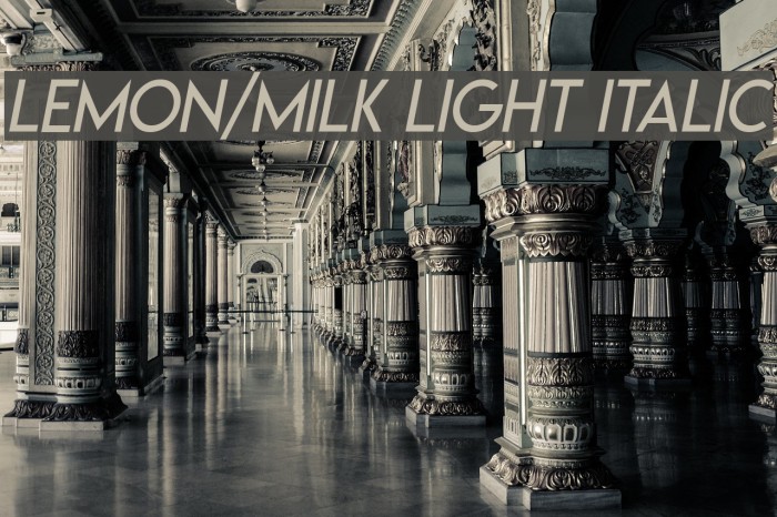 Lemon/Milk light italic Font examples