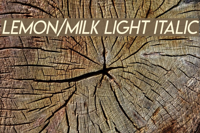 Lemon/Milk light italic Font examples
