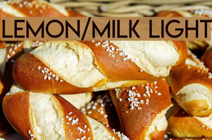 Lemon/Milk light Font examples