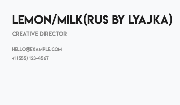 Lemon/Milk(RUS BY LYAJKA) Business Card