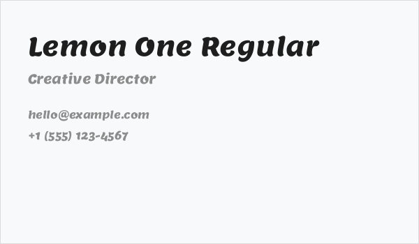 Lemon One Regular Business Card