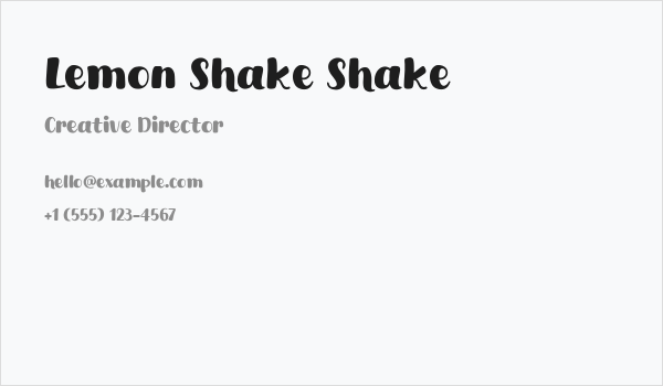 Lemon Shake Shake Business Card