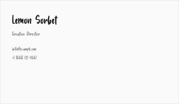 Lemon Sorbet Business Card