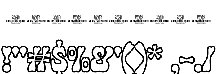 Lemon Squish Outline PERSONAL Regular Font OTHER CHARS